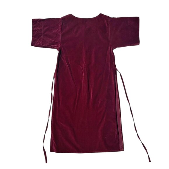 70s vintage velvet tunic top dress overlay Esprit burgundy boho hippie. - Picture 6 of 14